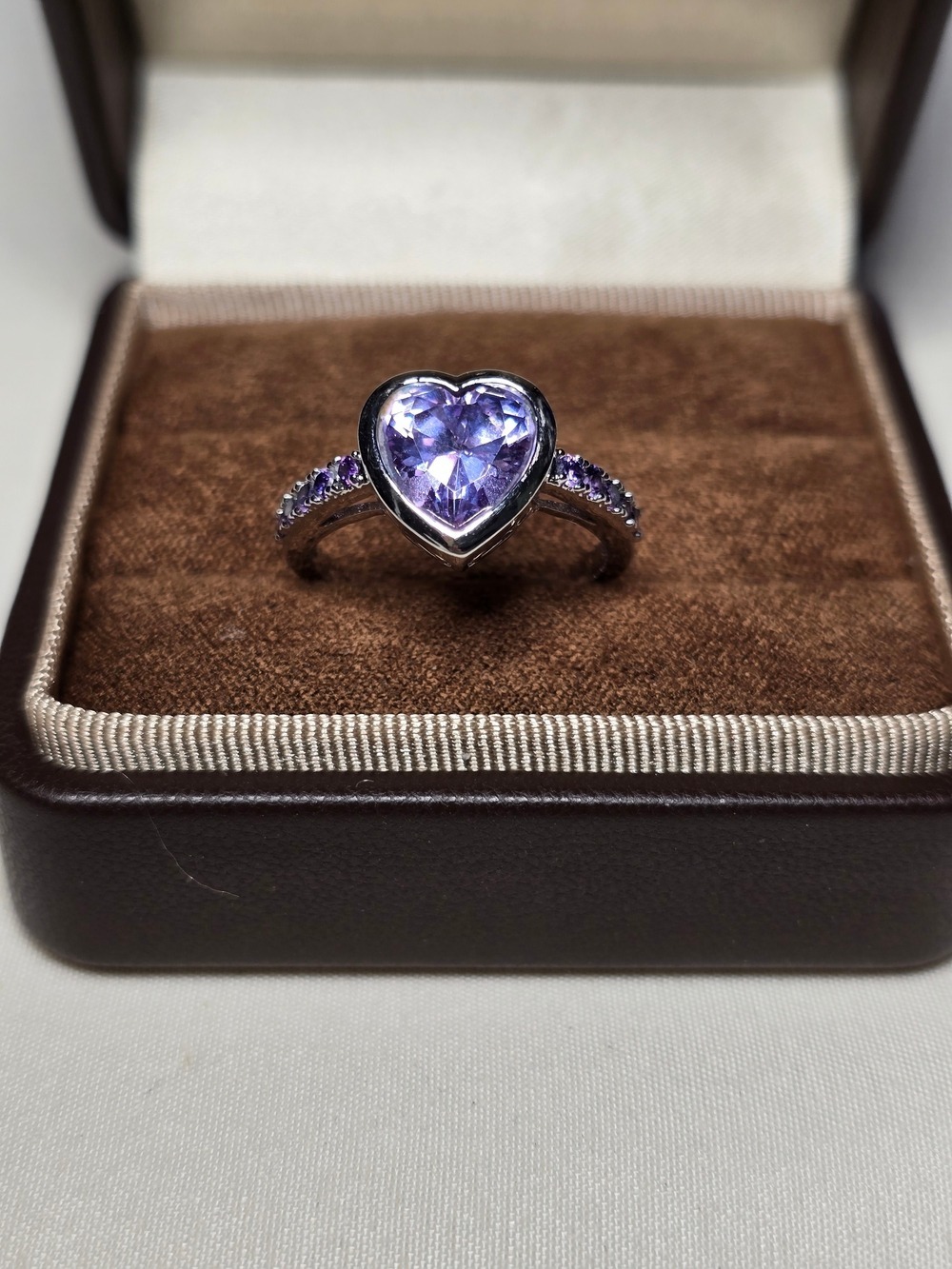 Heart-Shaped Purple Gemstone Ring